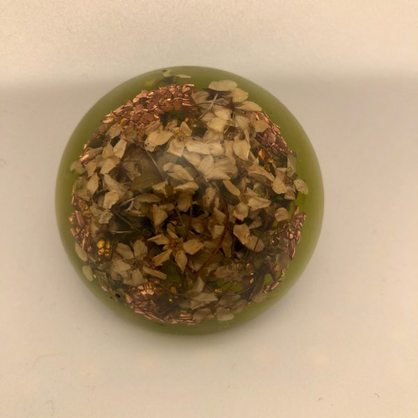 Demi-sphère vert cuivre