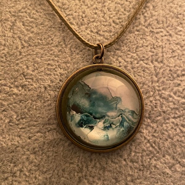Pendentif vagues turquoise vert