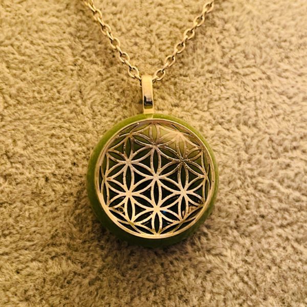 Pendentif fleur de vie - vert