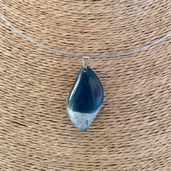 Pendentif bleu argent