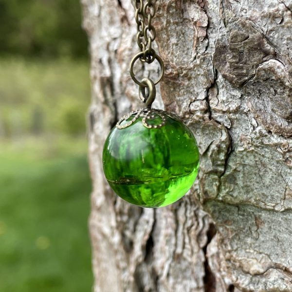 Pendentif sphère vert